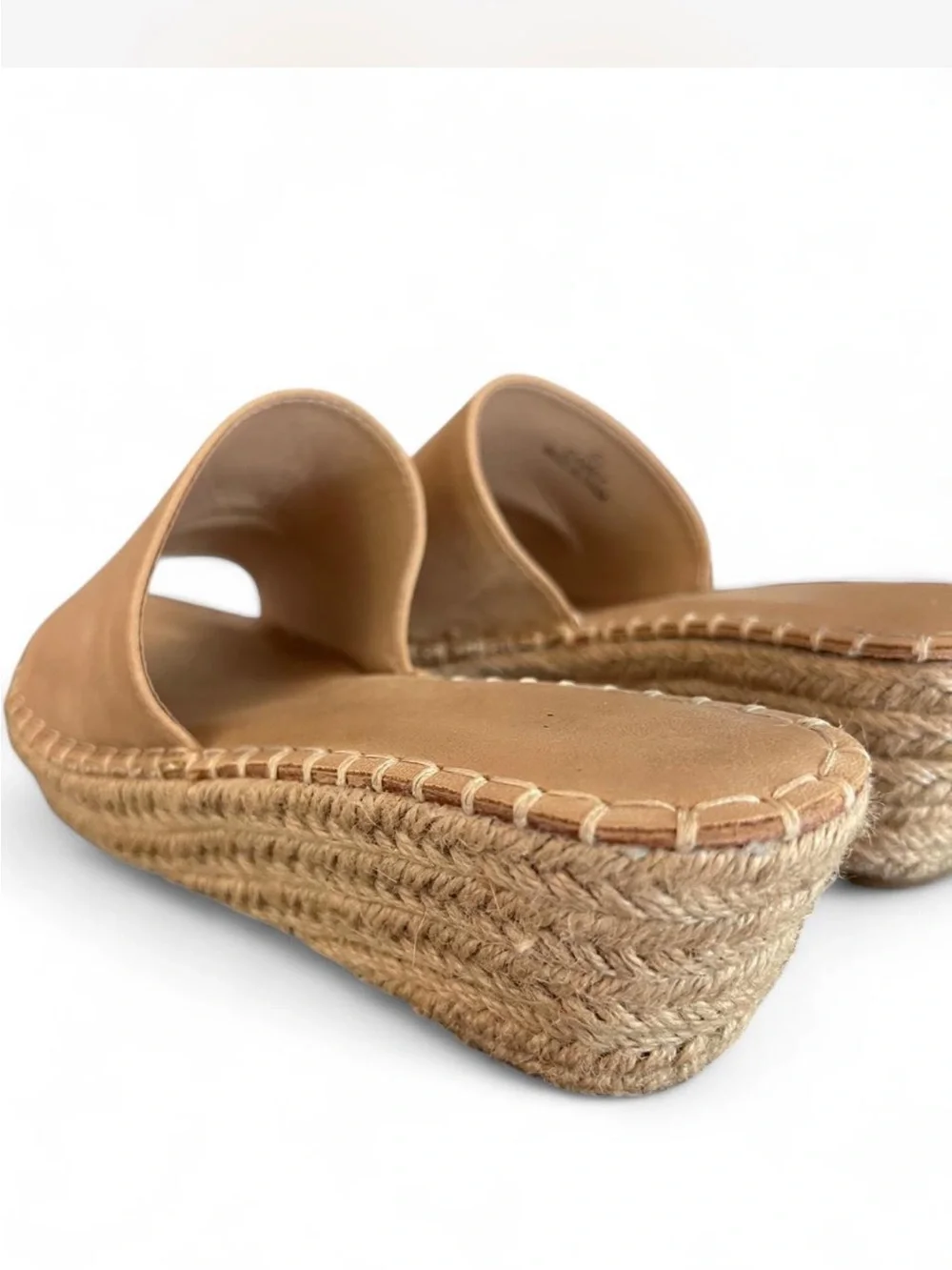 Catherine Malandrino Camey Jute Wedge Slide Sandals Camel Tan Size 6.5